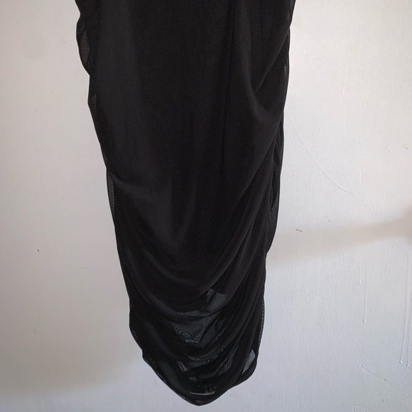 PrettyLittleThing Mesh Sexy Black Dress - Picture 4 of 7
